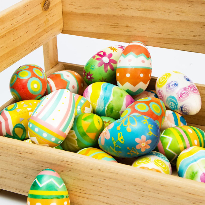 The Holiday Aisle 12 PCS Easter Squishy Toy Eggs Slow Rising Stress Relief Super Soft Squeeze Easter Eggs For Easter Party Favor Easter Basket Stuffer Assorted Colors 1.6X2.6 Inches Eggs Wayfair